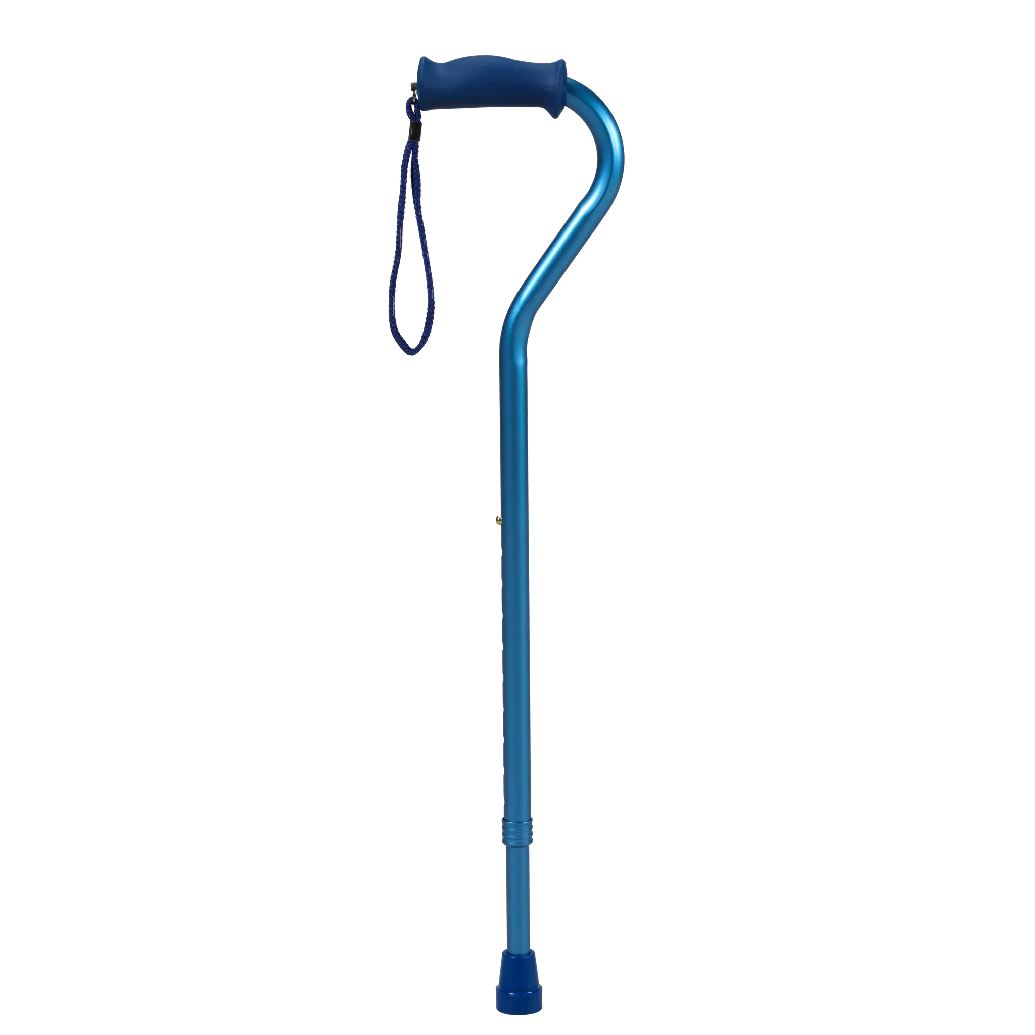 PCP-PCP Medical PCP Soft Silicone Handle Offset Adjustable Cane Metallic Blue