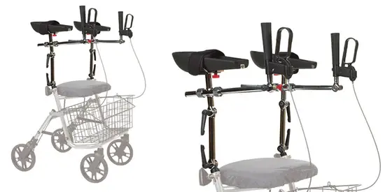 EVO - Evolution Evolution Evo Walker / Rollator with Arm Trough System Black - Upright Walker