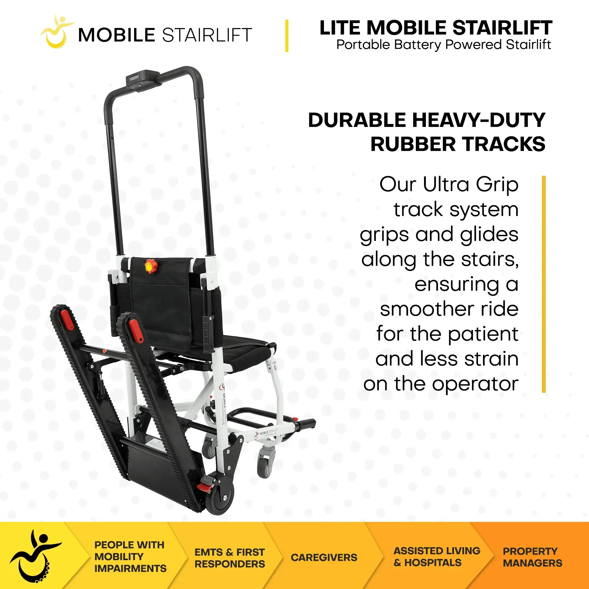 Mobile Stairlift LITE Mobile Stairlift Battery Powered & Portable Stair Wheelchair
