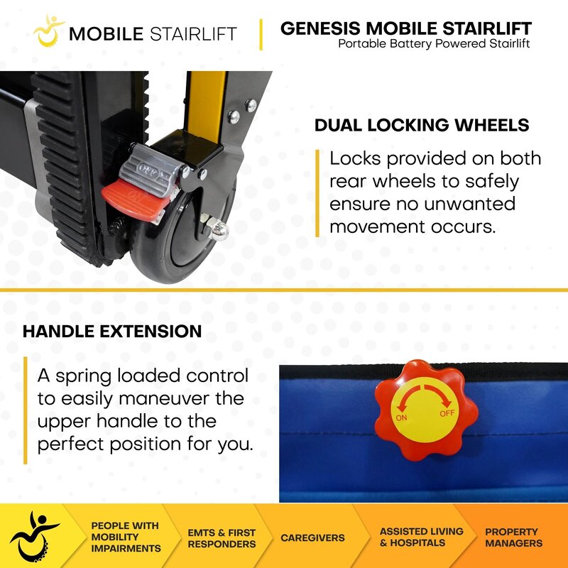 Mobile Stairlift Genesis Mobile Stairlift Battery Powered & Portable Stair Wheelchair