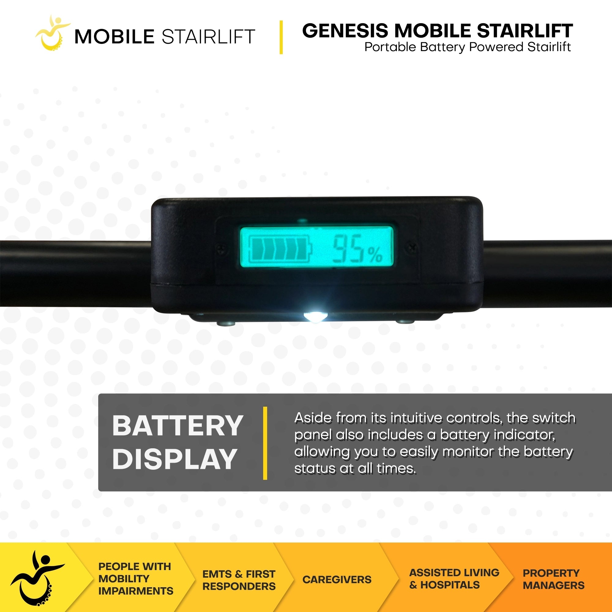 Mobile Stairlift Genesis Mobile Stairlift Battery Powered & Portable Stair Wheelchair