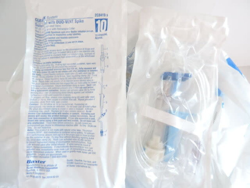BX-Baxter Baxter Clearlink Solution Set Luer Inject Site & Male Luer Lock Adapter And Roller Clamp 76" 10drp/ml 48/Bx
