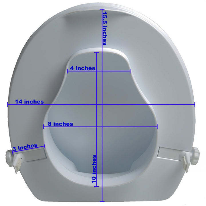 PCP-PCP Medical PCP Molded Raised Toilet Seat with Lid Height 4" for Elongated