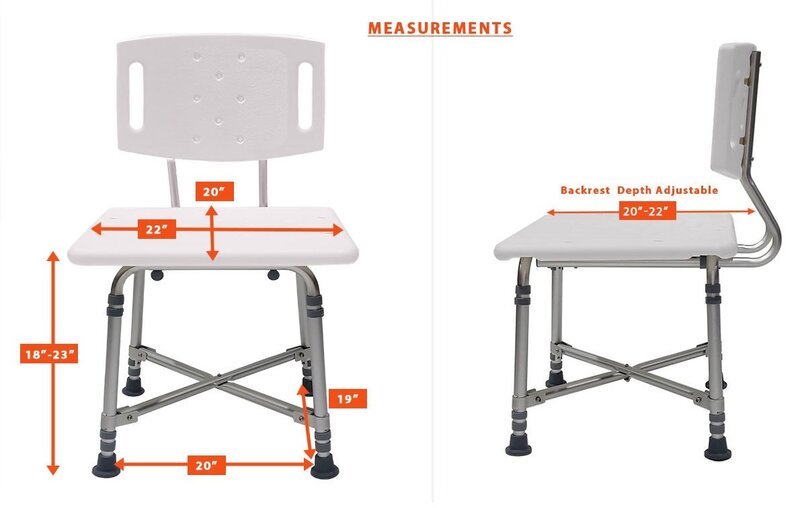 MOBB - MOBB Mobb Heavy Duty Bath Chair Real Extra Wide Stability and Comfort for Safe Bathing