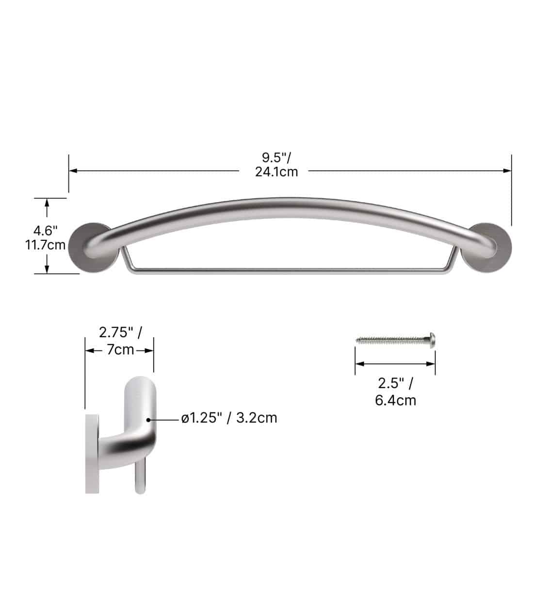 HEP-Healthcare Plus PLUS Towel Bar + Grab Bar 24"