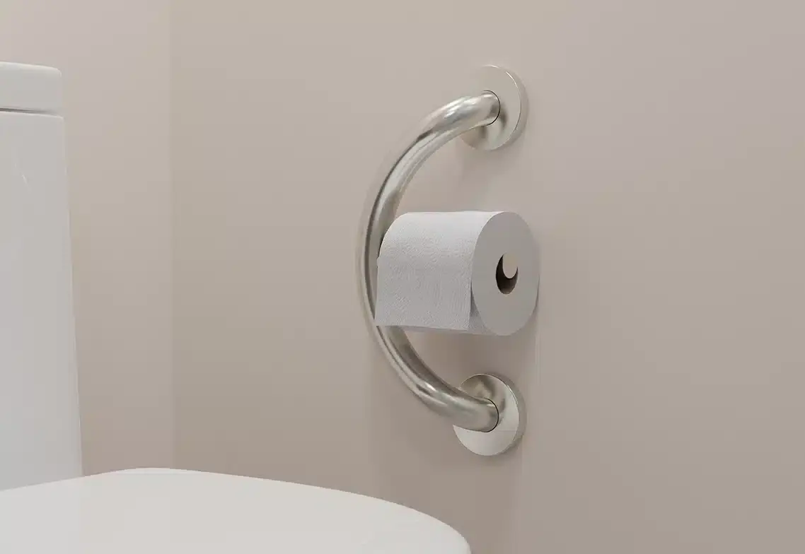 HEP-Healthcare Plus PLUS Toilet Paper Holder + Grab Bar