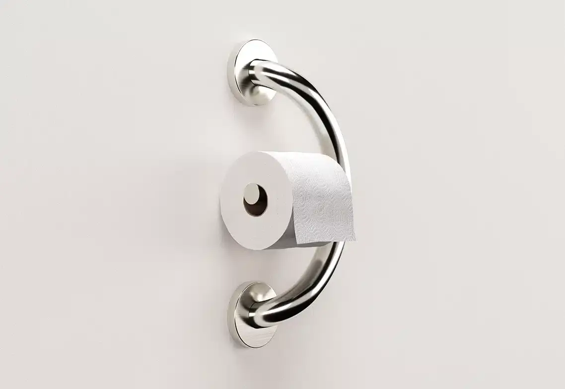 HEP-Healthcare Plus PLUS Toilet Paper Holder + Grab Bar