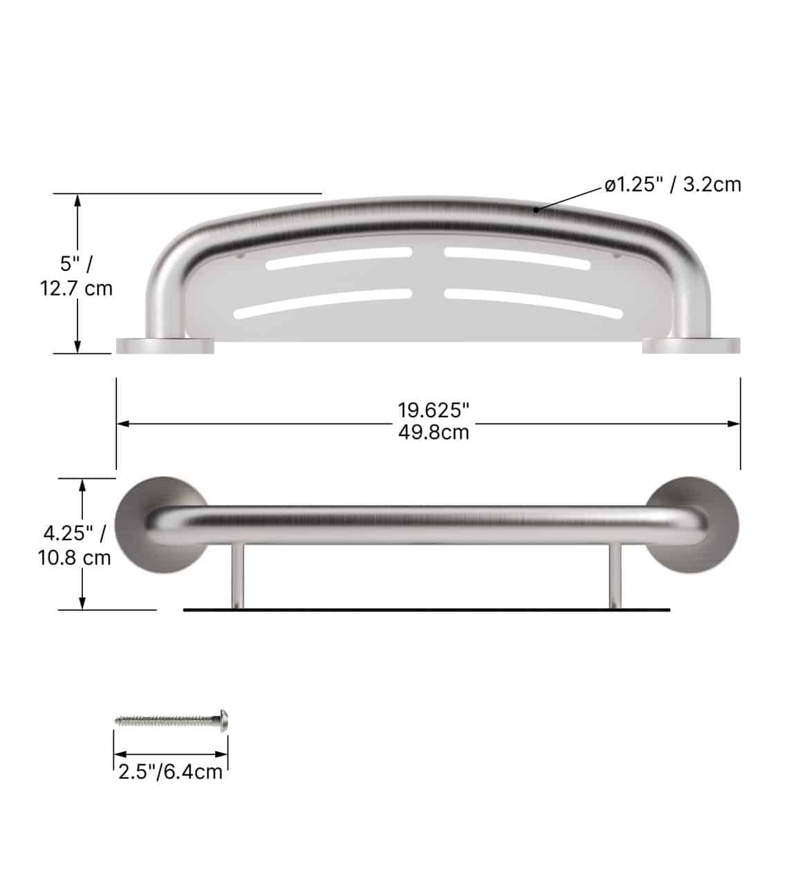 HEP-Healthcare Plus PLUS Shampoo Shelf + Grab Bar