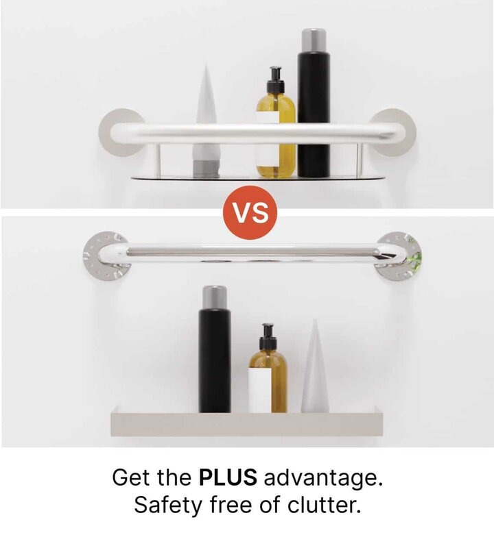 HEP-Healthcare Plus PLUS Shampoo Shelf + Grab Bar