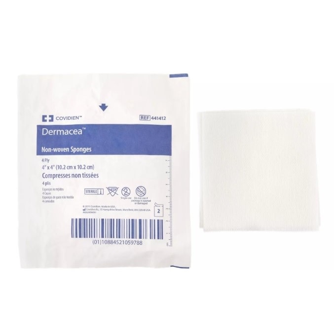 DRM-Dermacea Dermacea Standard Non-Woven Sterile Gauze Sponges – Soft, Absorbent, and Low-Linting