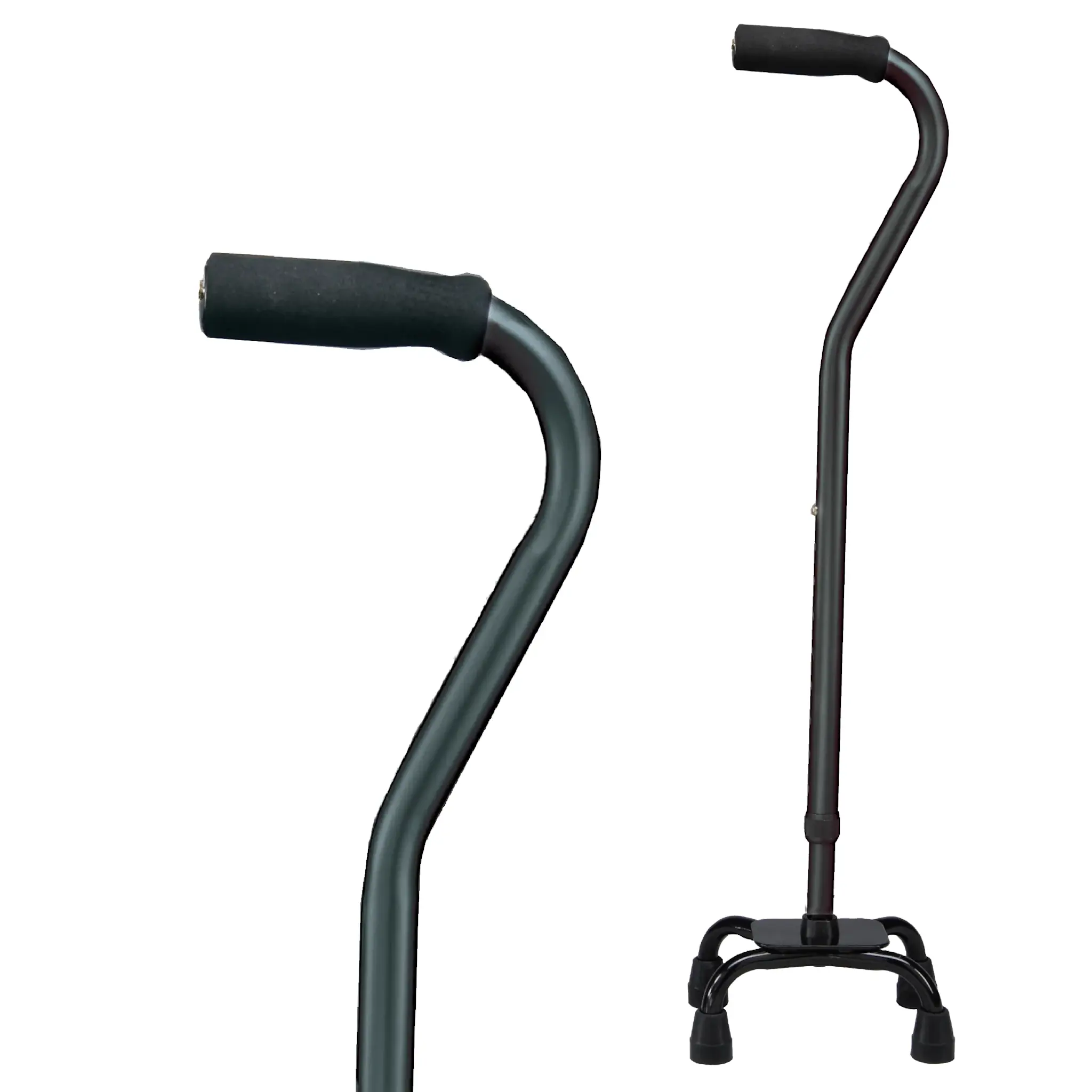 CRX-Carex Carex Small Base Designer Quad Cane Black 300lbs