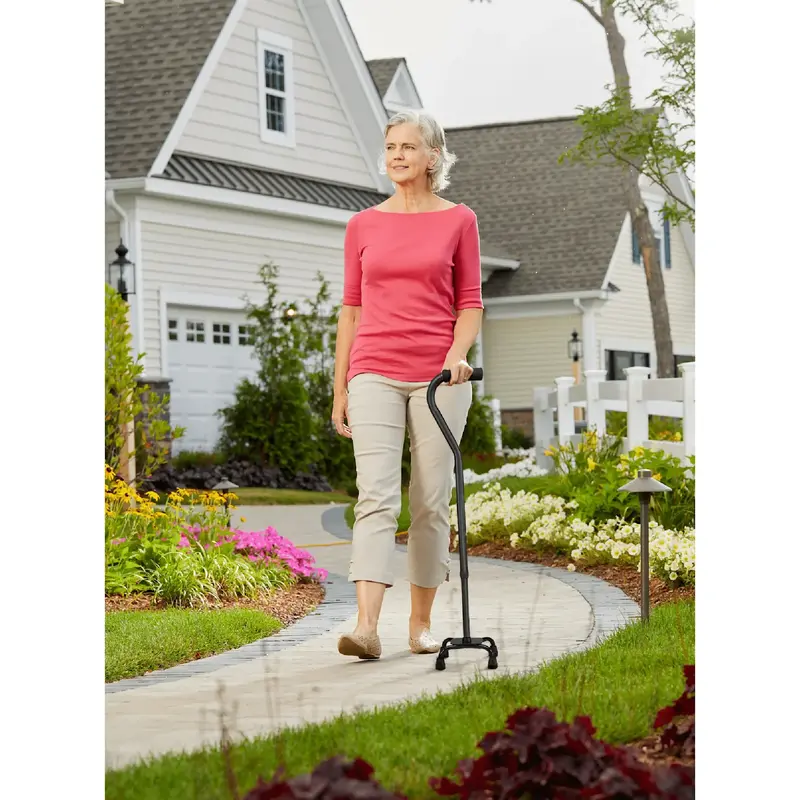 CRX-Carex Carex Small Base Designer Quad Cane Black 300lbs