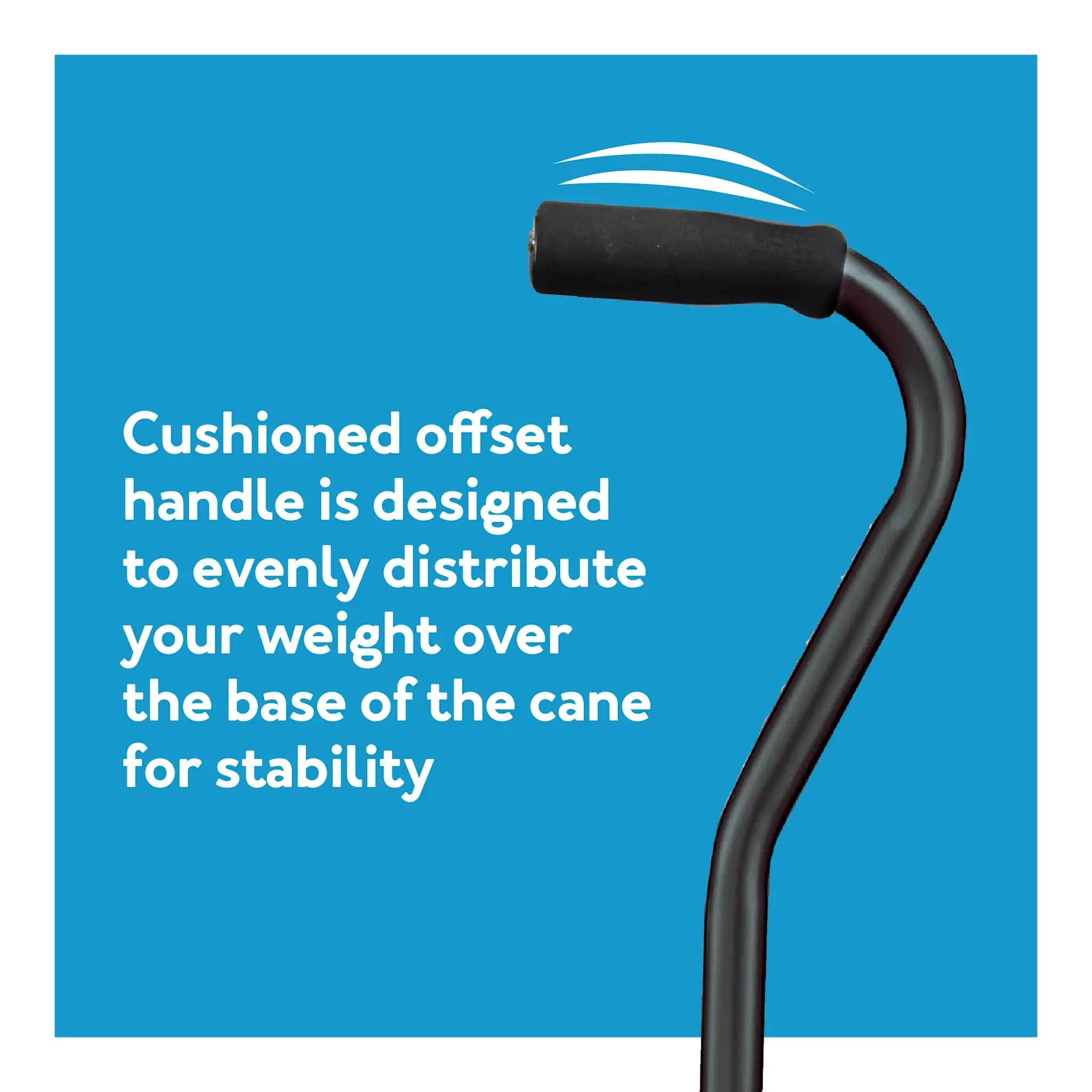 CRX-Carex Carex Small Base Designer Quad Cane Black 300lbs