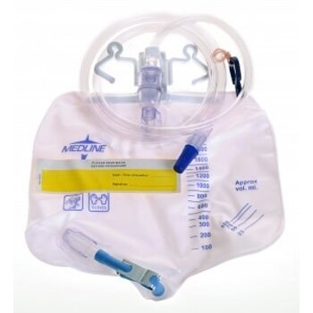 ML-MedLine Medline Urinary Drainage Bags with Metal Clamp 2000ml