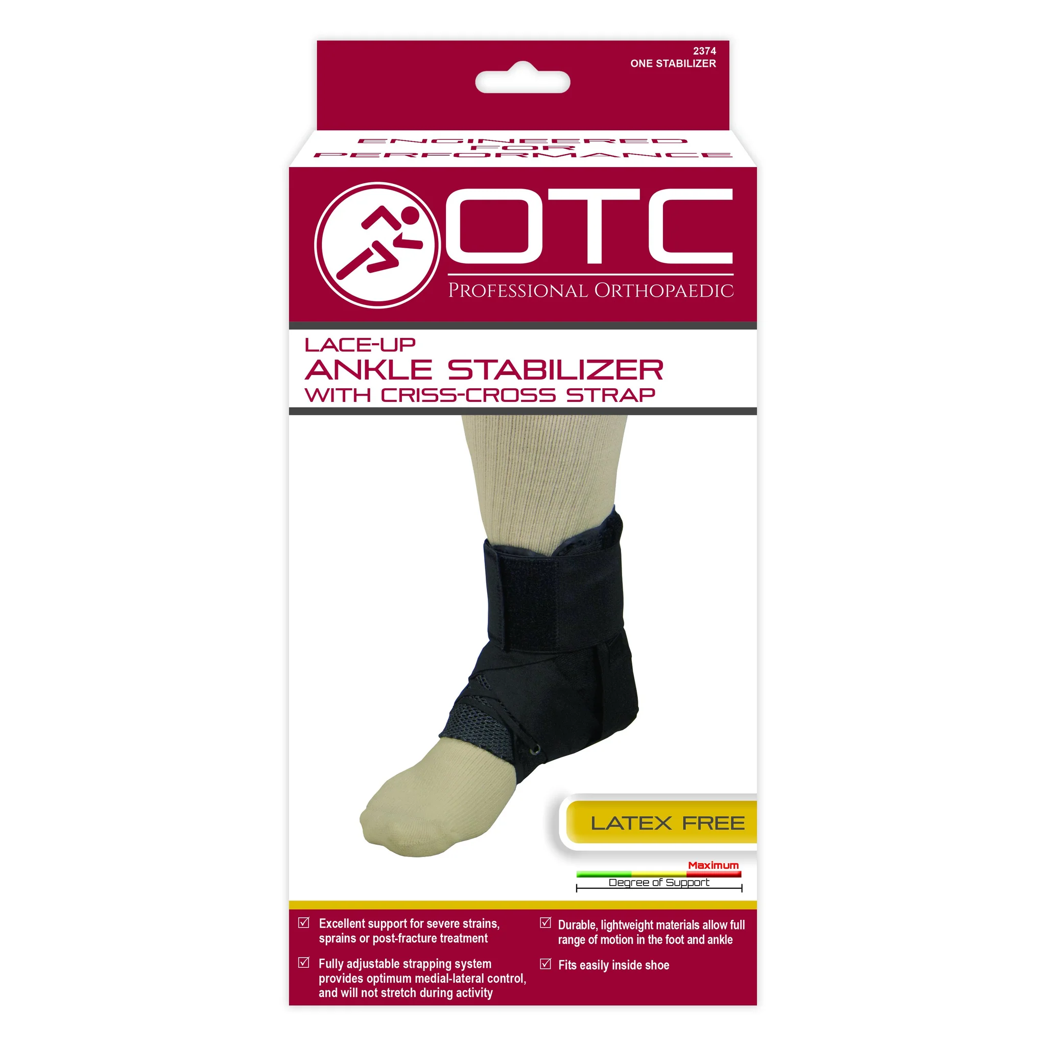 OTC - Airway Surgical Lace-Up Ankle Stabilizer With Criss-Cross Strap