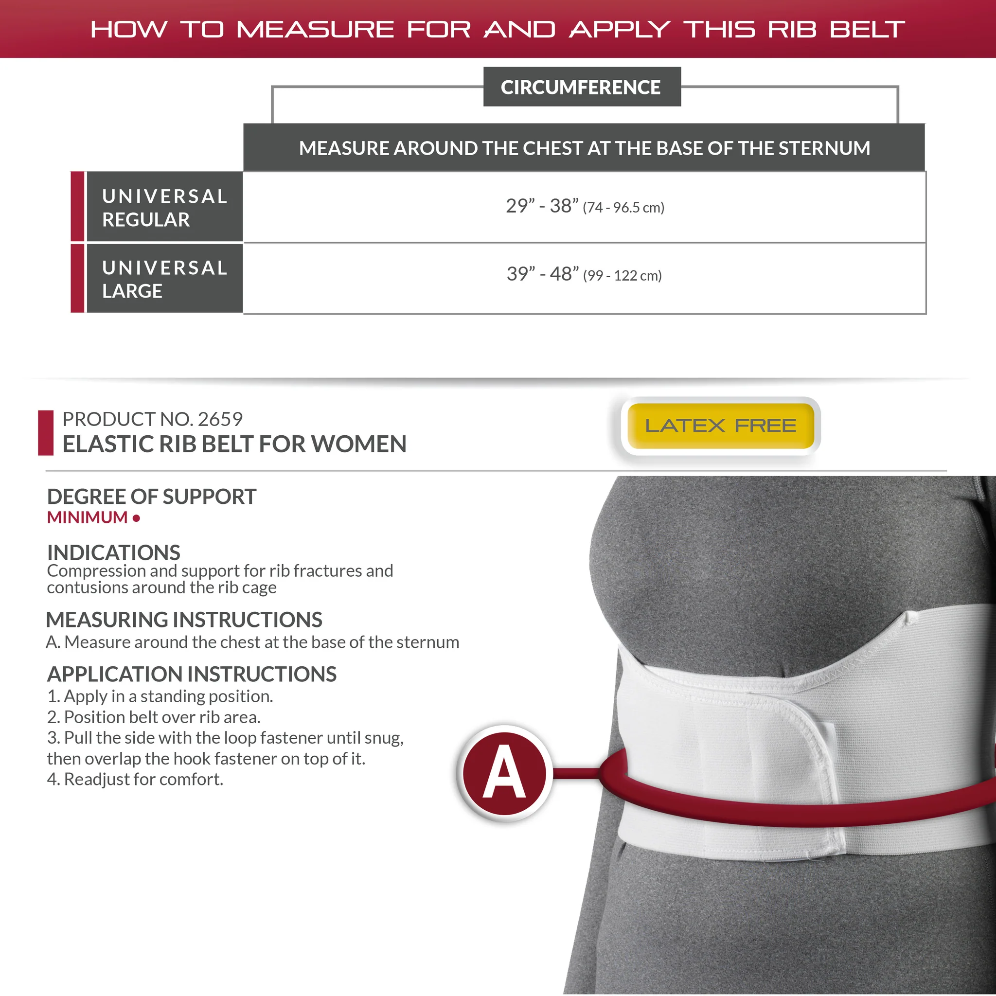 OTC - Airway Surgical Elastic Rib Belt For Women