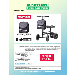 NHK-Nighthawk Nighthawk Deluxe Knee Scooter 10" Casters 300lbs Capacity