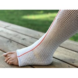 Compression Dynamics Compression Dynamics Edemawear Lite Lymphedema Stockinet Medium, Max Limb Circumference 90cm (24") Length 86cm (34") For Tender Skin, Orange Stripe, Longitudinal Compression, Latex-Free