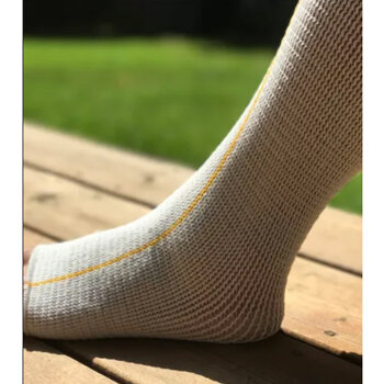 CD-COMPRESSION DYNAMICS Compression Dynamics Edemawear Lymphedema Stockinet Medium Max Limb Circumference 75cm (30") Length 86cm (34") Foot To Groin Or Wrist To Shoulder, Yellow Stripe, Longitudinal Compression, Latex-Free
