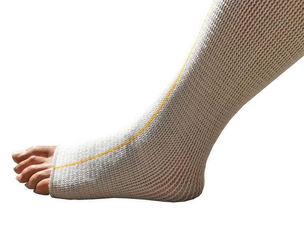 CD-COMPRESSION DYNAMICS Compression Dynamics Edemawear Lymphedema Stockinet Medium Max Limb Circumference 75cm (30") Length 86cm (34") Foot To Groin Or Wrist To Shoulder, Yellow Stripe, Longitudinal Compression, Latex-Free