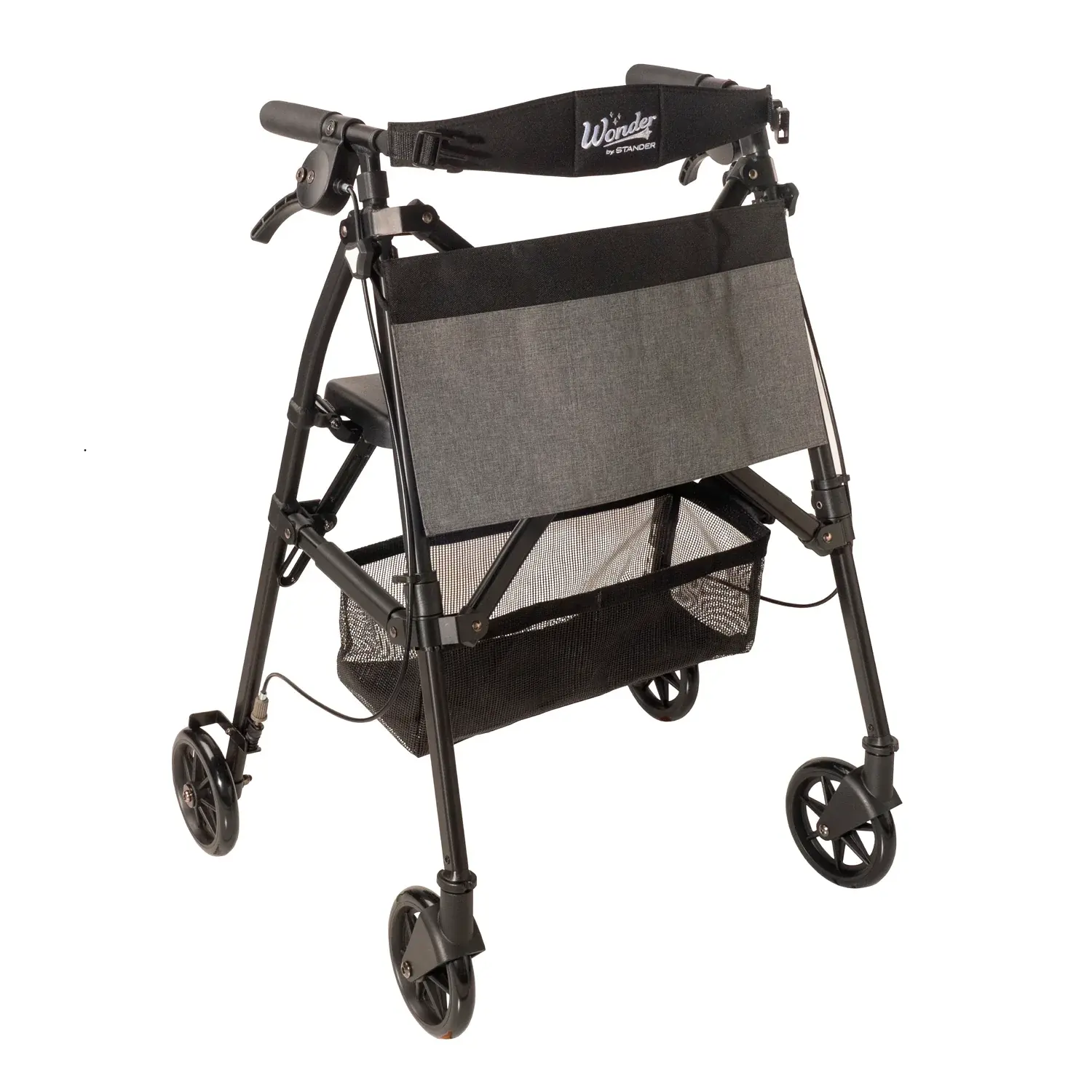 STN-Stander Stander Wonder Rollator Plus with Basket Standard Height and Removable Pouch
