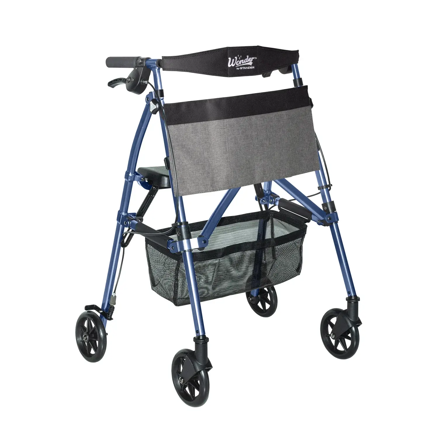 STN-Stander Stander Wonder Rollator Plus with Basket Standard Height and Removable Pouch