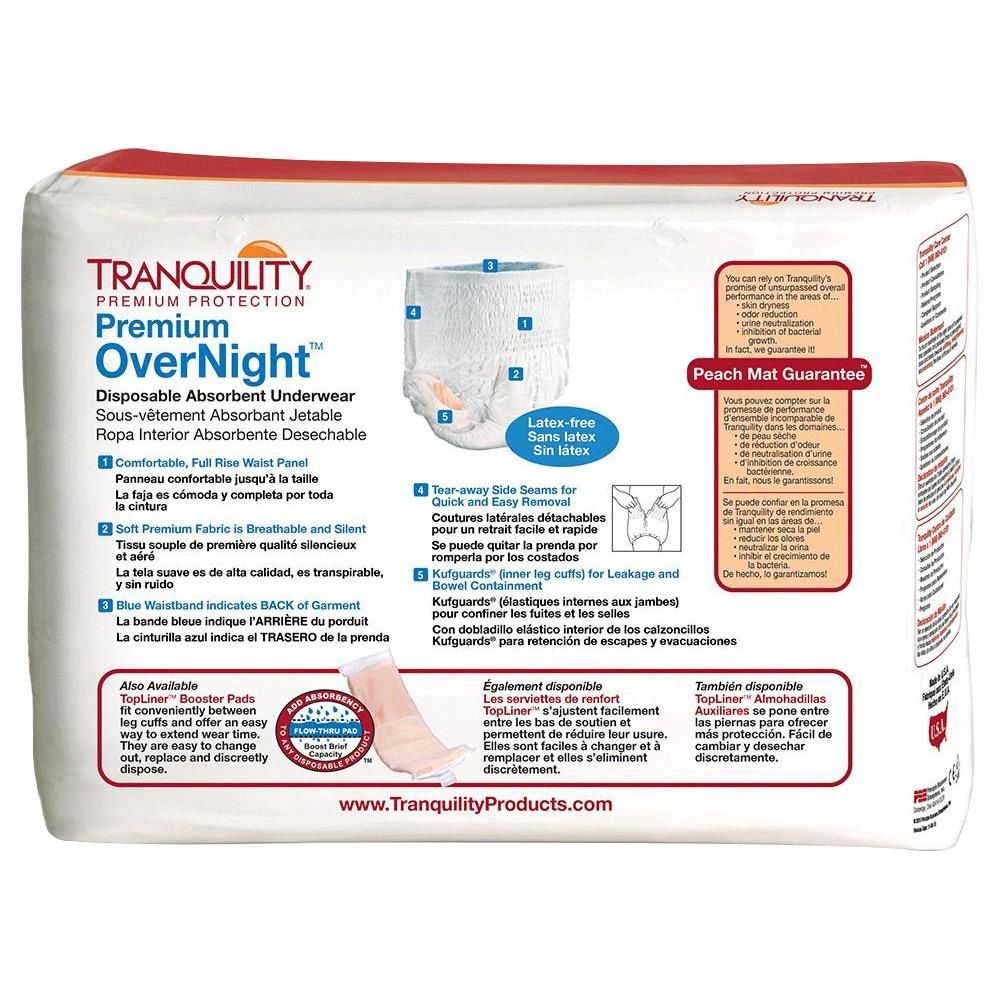 TRQ-Tranquility Tranquility Premium Overnight Underwear Bulk 3 XXXLarge 10/Bg