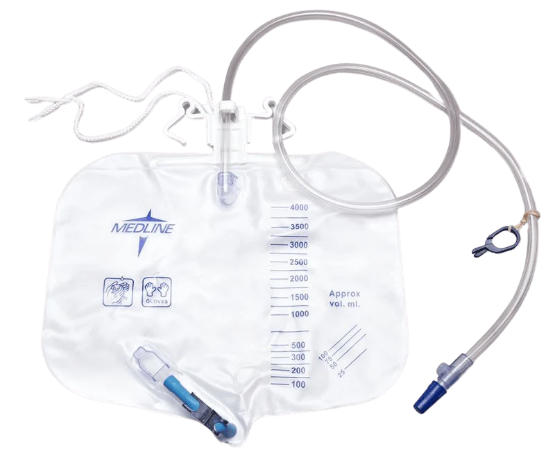 ML-MedLine Medline Urinary Drainage Bag 4000ml W/ Luer-Lock Connection & Anti-Reflux Tower W/ Slide-Tap 20/Bx