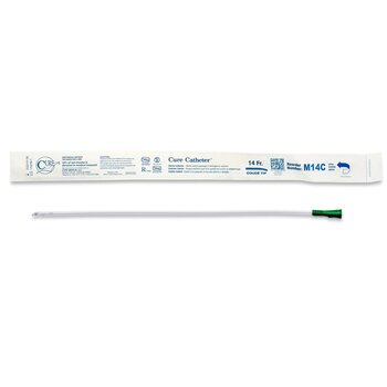 CRM - Cure Medical Cure Intermittent Male Cath 16" Pre-Lubricated Coude Tip 14fr Single