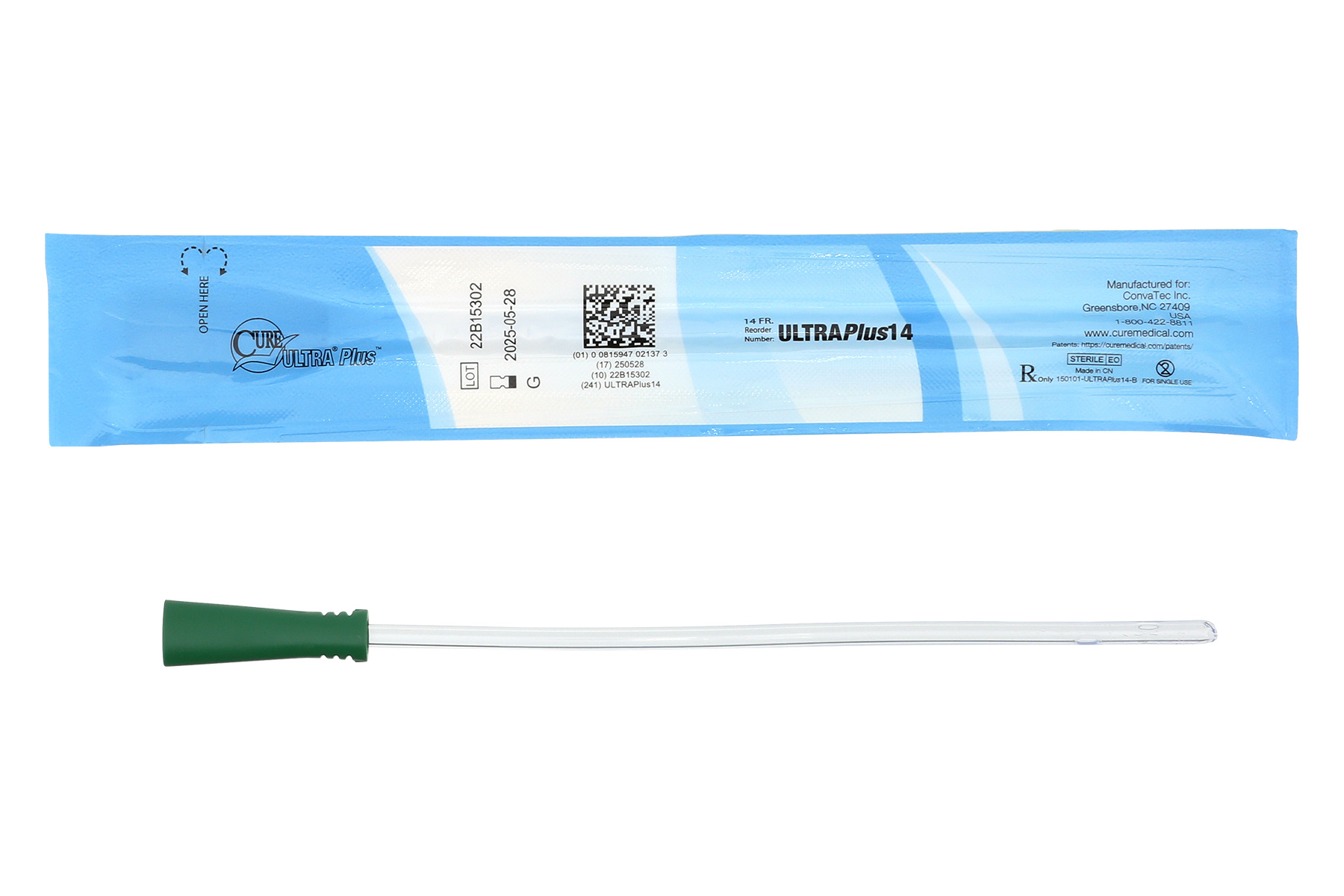 Cure Medical Cure Intermittent Male Cath 16" Pre-Lubricated Coude Tip 14fr 30/Bx
