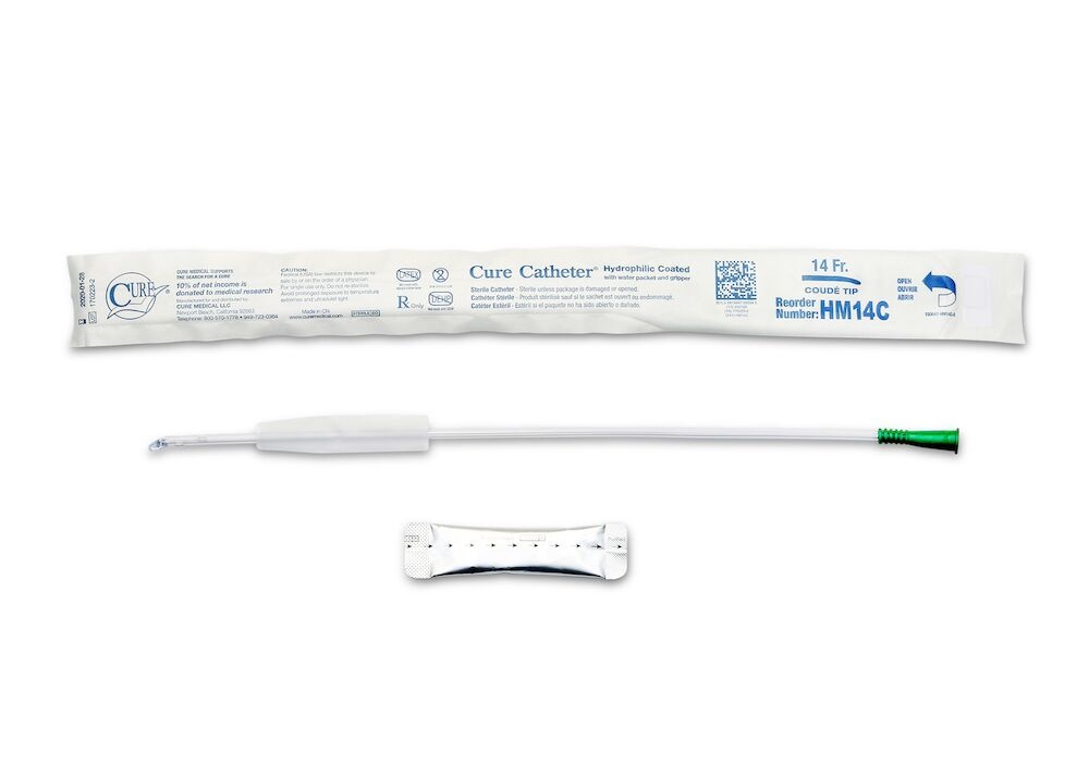 CC-Cure Cure Intermittent Male Cath 16" Straight Tip Hydrophilic 14fr 30/Bx