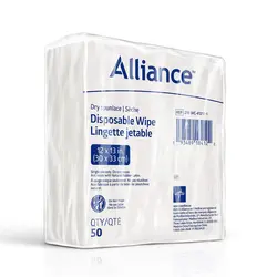 AC-Aloe Care Aloe Care Dry Disposable Spunlace Personal Hygiene Wipes 12" X 13" (50/pk)
