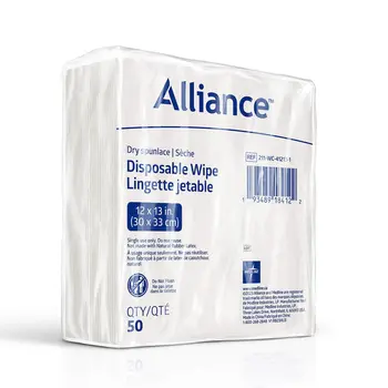 AC-Aloe Care Aloe Care Dry Disposable Spunlace Personal Hygiene Wipes 12" X 13" (50/pk)