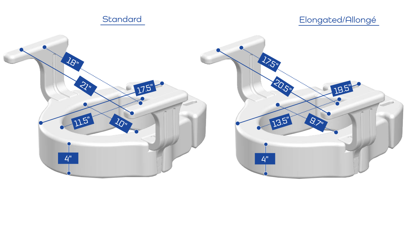 MOBB - MOBB MOBB 4" Hinged Raised Toilet Seat w/Handles