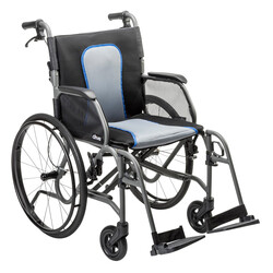 DRV-Drive Medical Drive AeroFly™ Ultra-Lite Wheelchair Grey/Blue  18" x 16" (250 lbs)