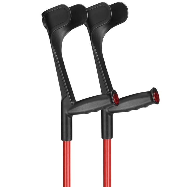 Ossenberg Forearm Crutches Classic-open cuff-Anatomic soft grip-color tube struct