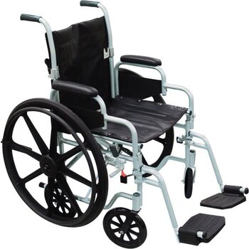 Drive Medical Drive Poly-Fly Transport Wheelchair Light Weight Quick Release Wheels 250lbs