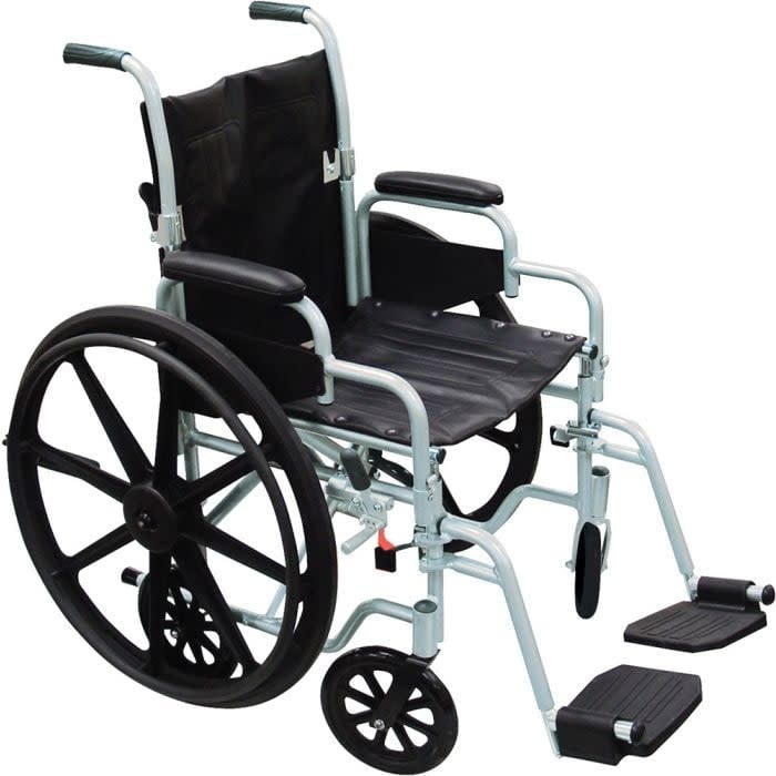 DRV-Drive Medical Drive Poly-Fly Transport Wheelchair Light Weight Quick Release Wheels 250lbs