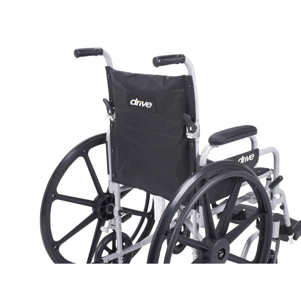 DRV-Drive Medical Drive Poly-Fly Transport Wheelchair Light Weight Quick Release Wheels 250lbs
