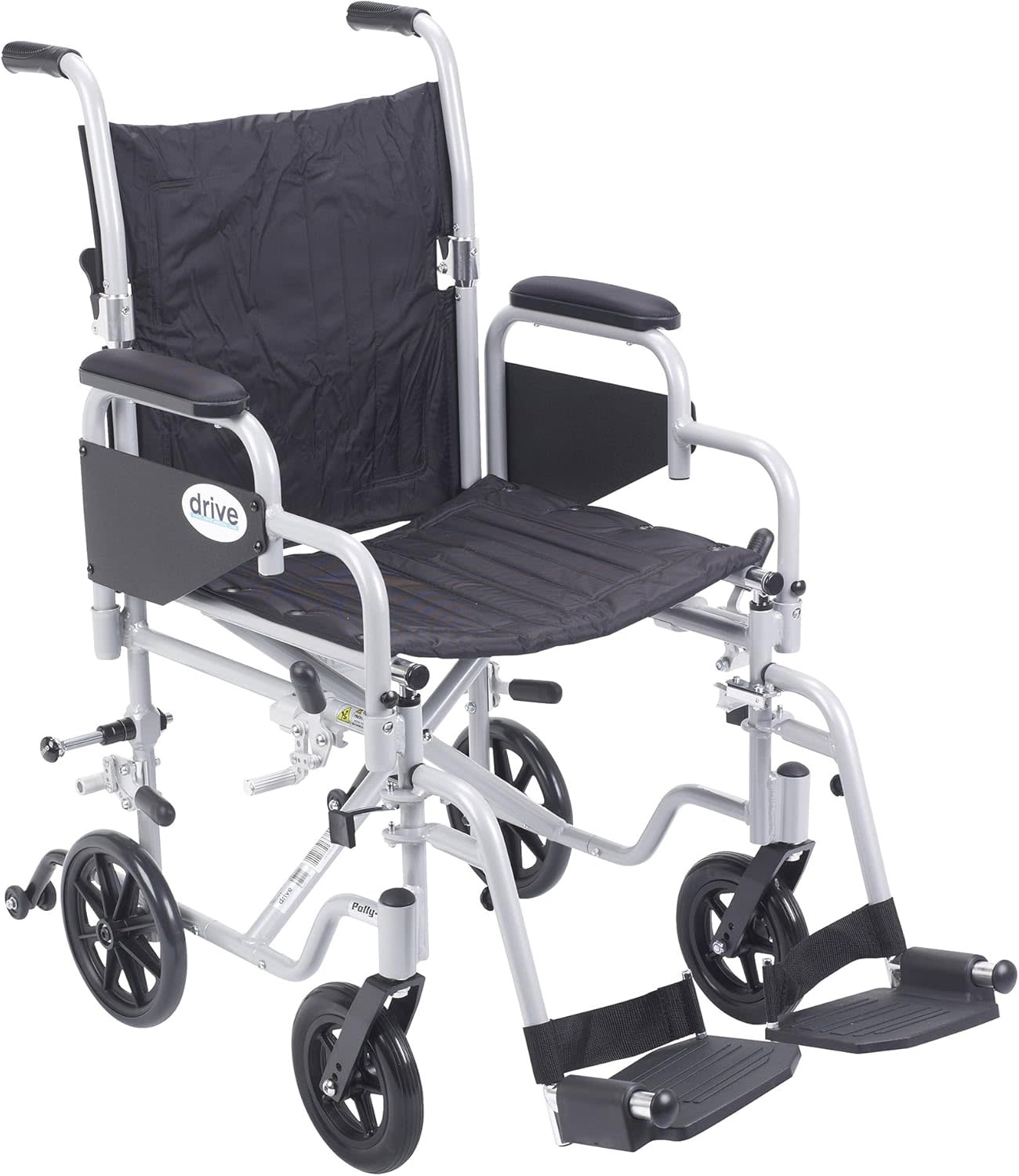 DRV-Drive Medical Drive Poly-Fly Transport Wheelchair Light Weight Quick Release Wheels 250lbs