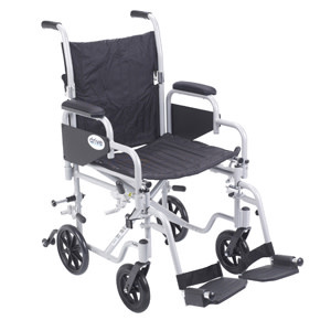 DRV-Drive Medical Drive Poly-Fly Transport Wheelchair Light Weight Quick Release Wheels 250lbs