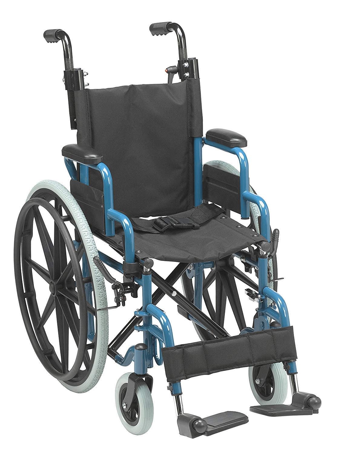 DRV-Drive Medical Drive Wallaby Jet Fighter Blue Wheelchair 14" 150lbs