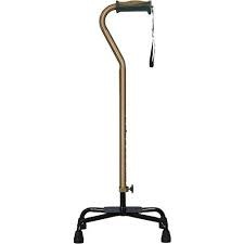 HGO-HUGO Hugo Ergonomic Offset Handle Quad Base Cane Cocoa