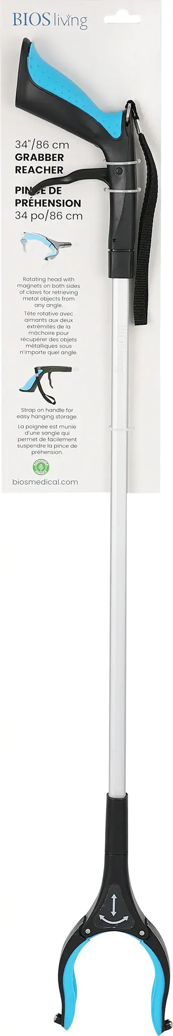 BOS-BIOS Bios Living Grabber Reacher 34" Lightweight Heavy Duty Aluminum