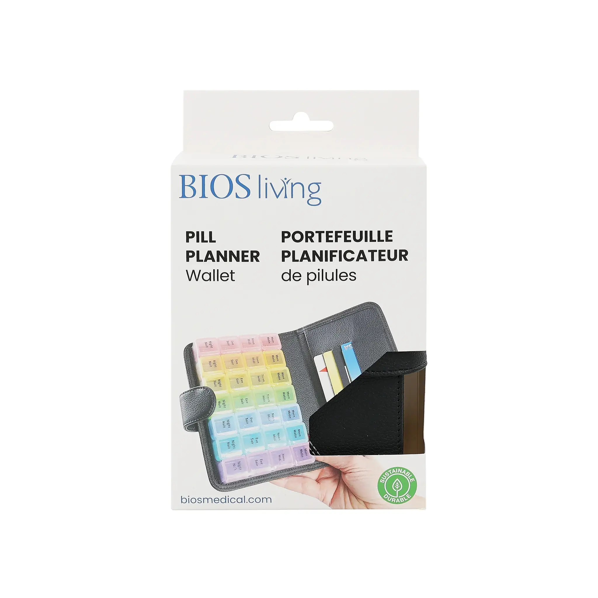 BOS-BIOS Leatherette Pill Planner Wallet Pocket Book Appearance