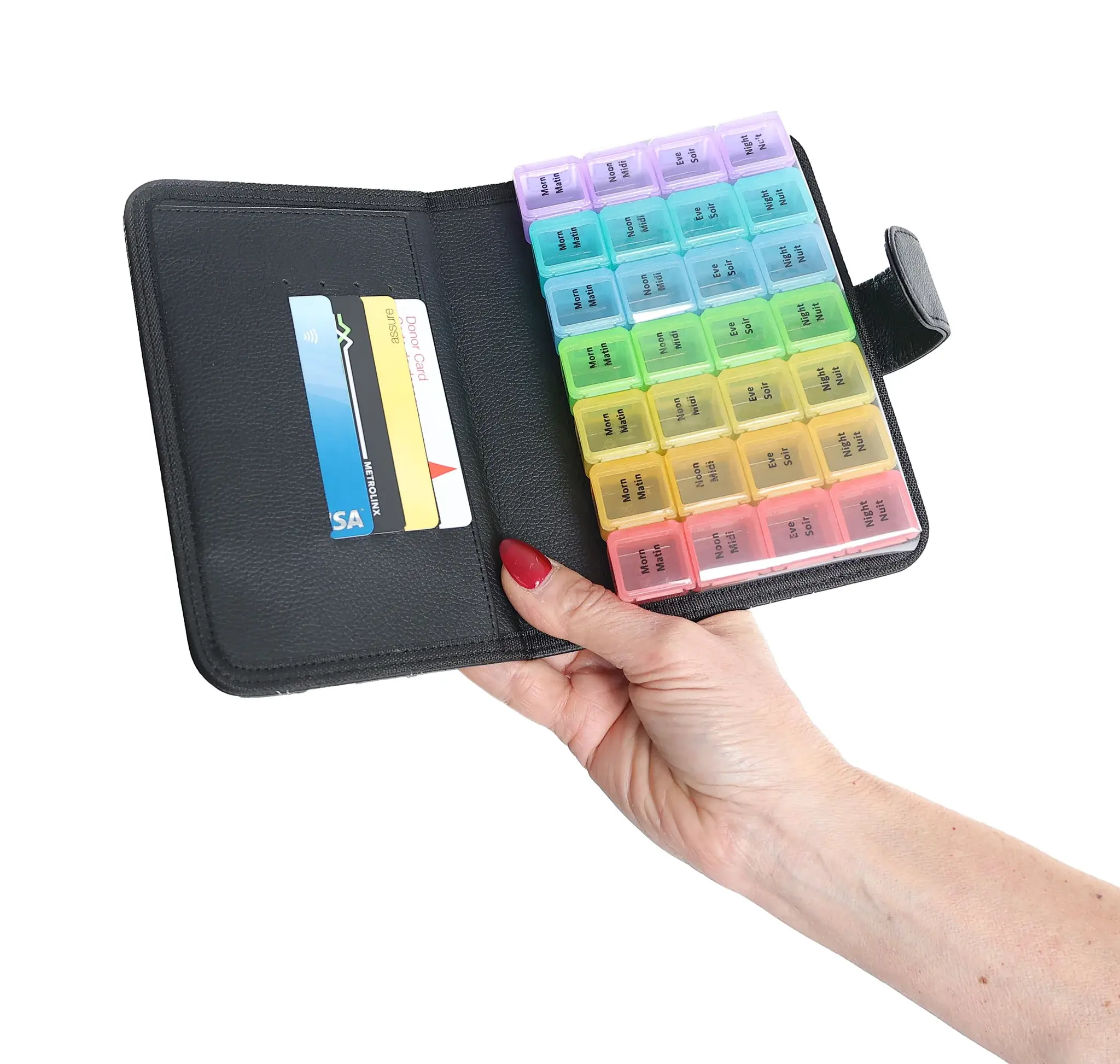 BOS-BIOS Leatherette Pill Planner Wallet Pocket Book Appearance