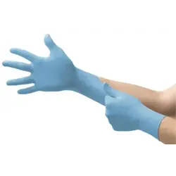 Ansell Ansell Micro-Touch Nitrile Gloves Sterile Blue Medium 4.3 mil Extended Cuff 11.6"