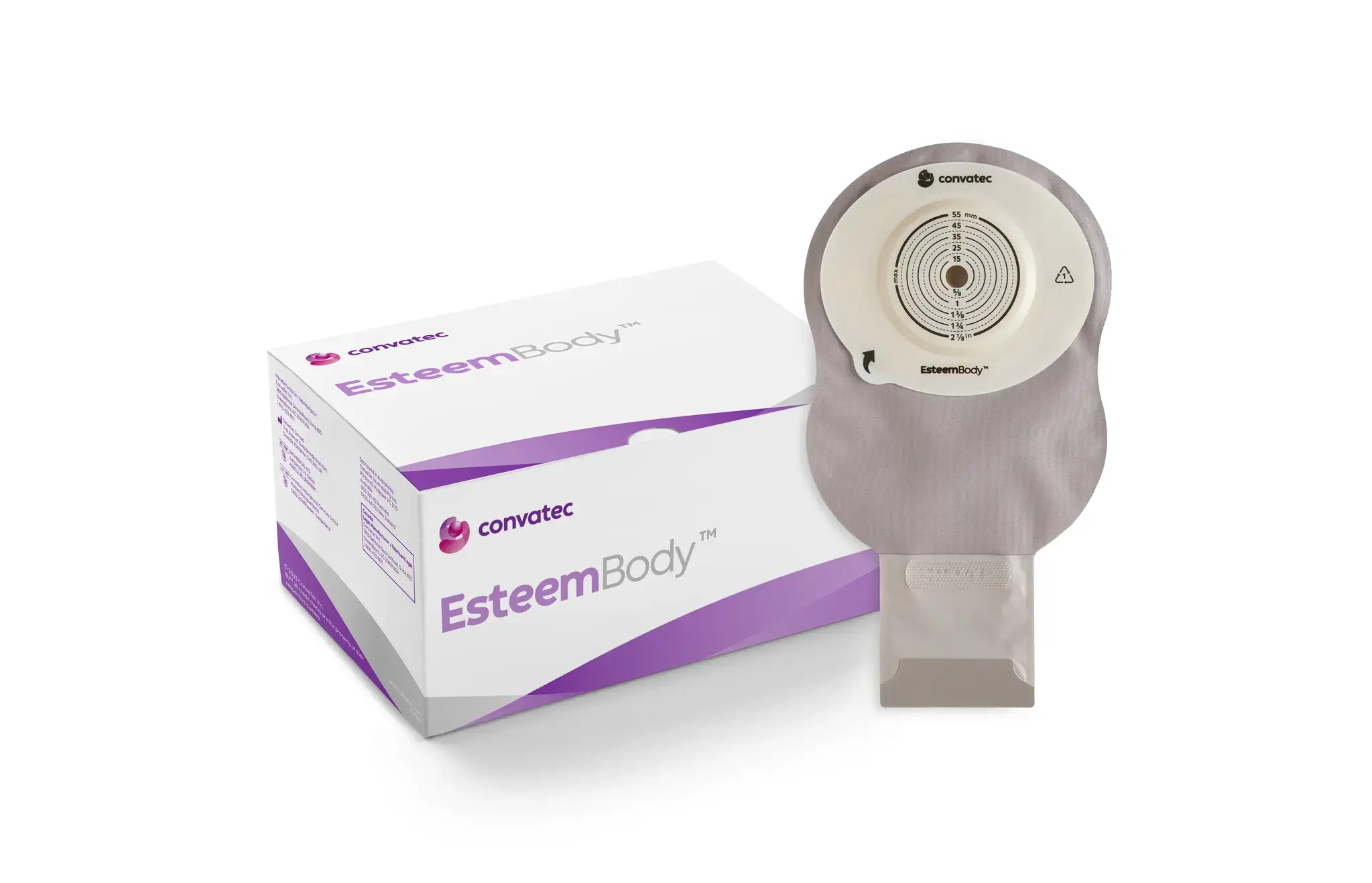 CVTC-Convatec Convatec Esteem Body Drainable Pouch opaque w/window/filter Durahesive CTF-10-45mm 3.5mm-CD 50mm-TL 10/Bx