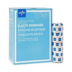 MedLine Sure-Wrap Elastic Tensor Bandage with Clips 10/bx