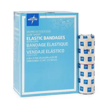 ML-MedLine Sure-Wrap Elastic Tensor Bandage with Clips 10/bx